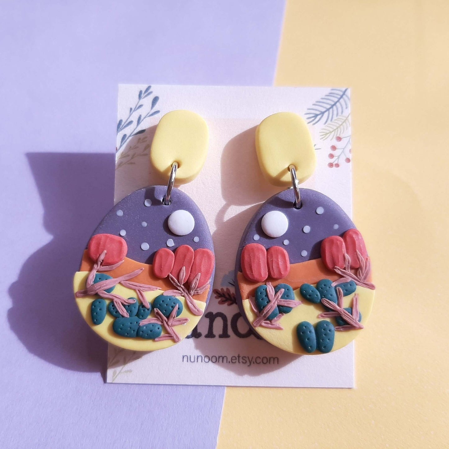 Abstract landscape earrings