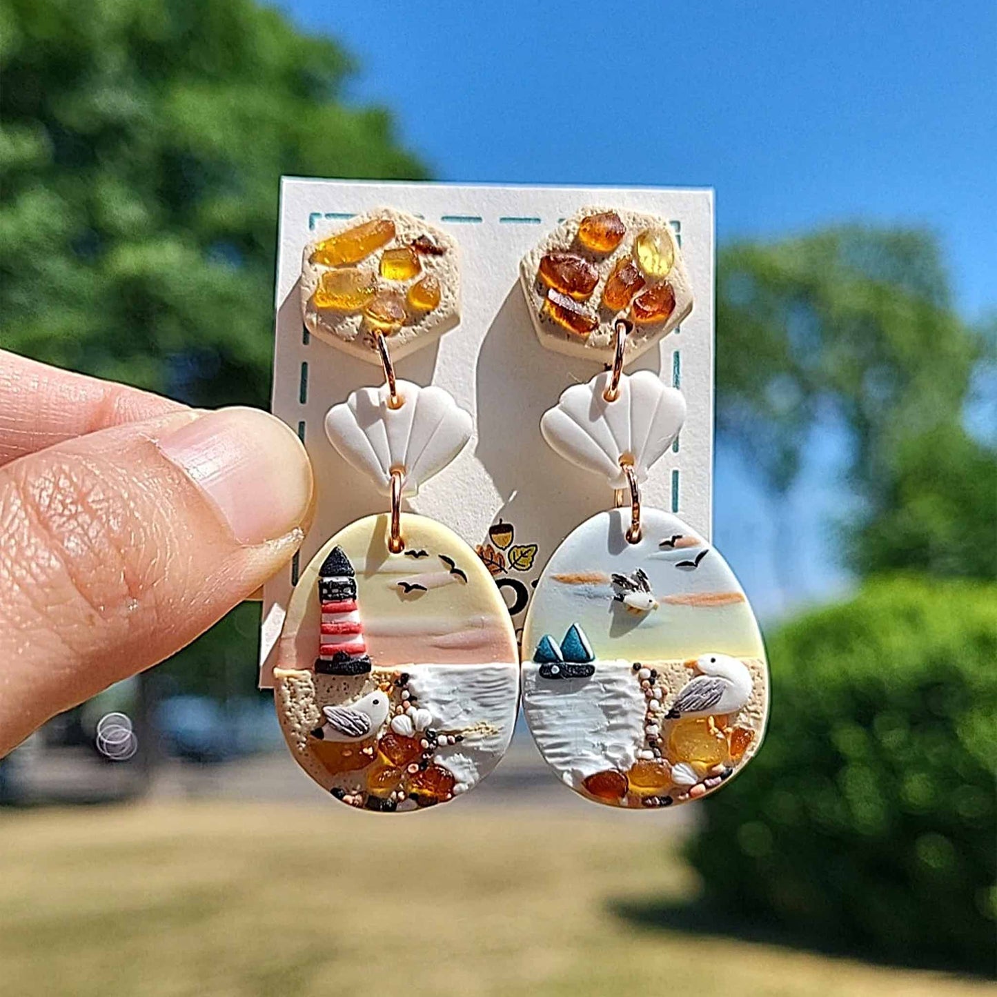 Cute beach earrings handmade