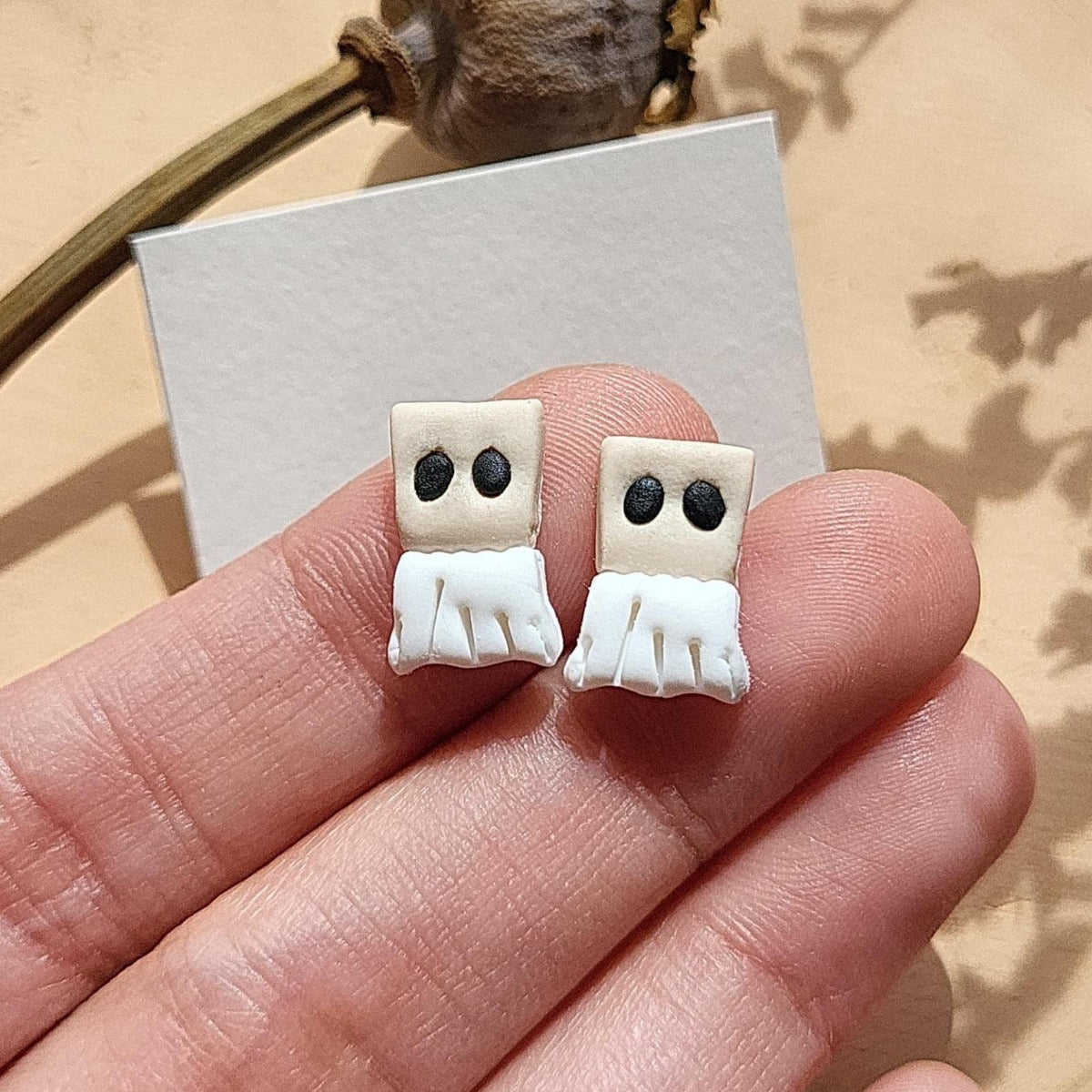 Baghead ghost stud earrings