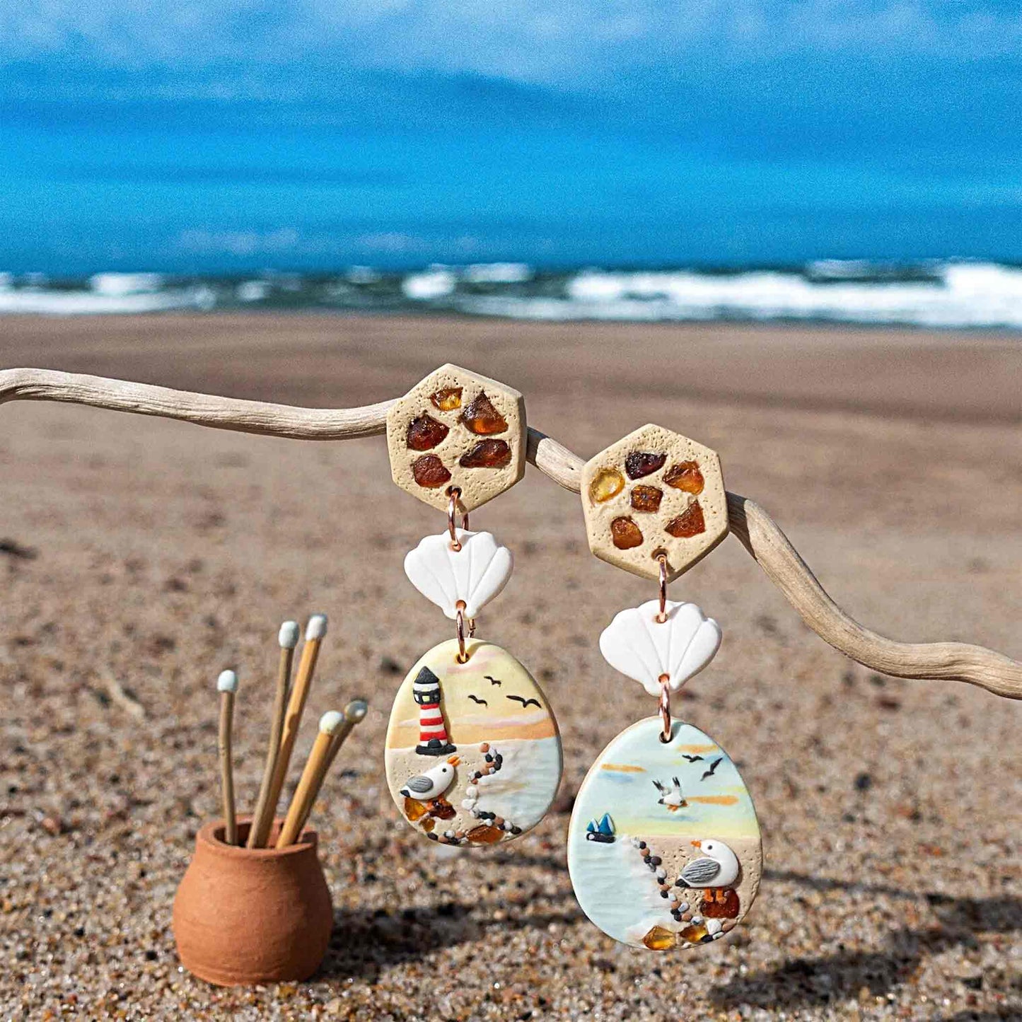 Dangle and drop sea earrings