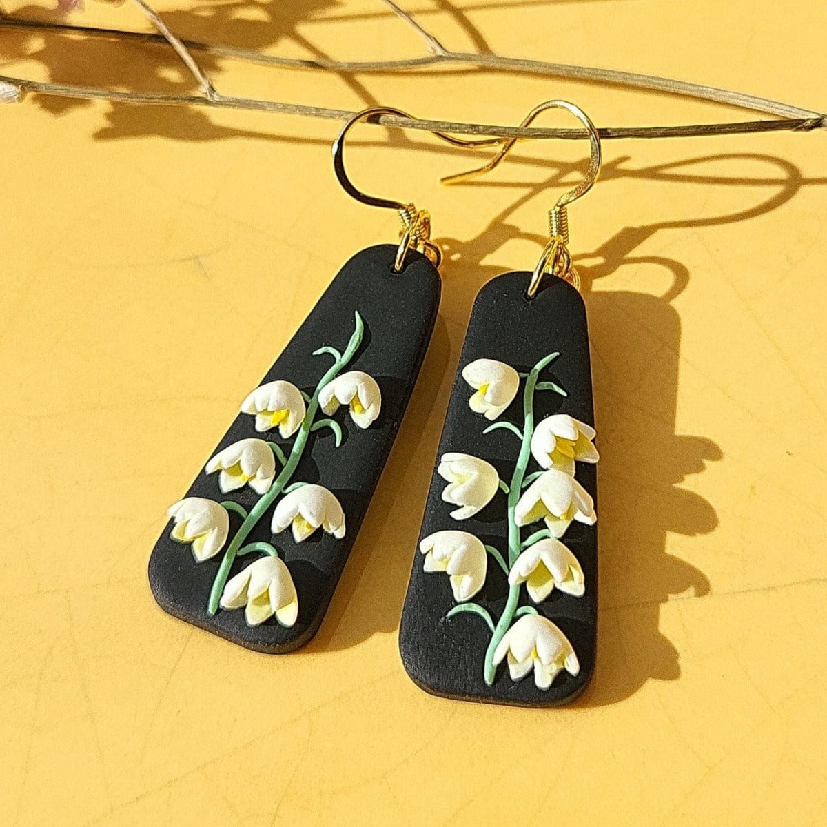 Fairy floral earrings - polymer clay flower earrings dangle