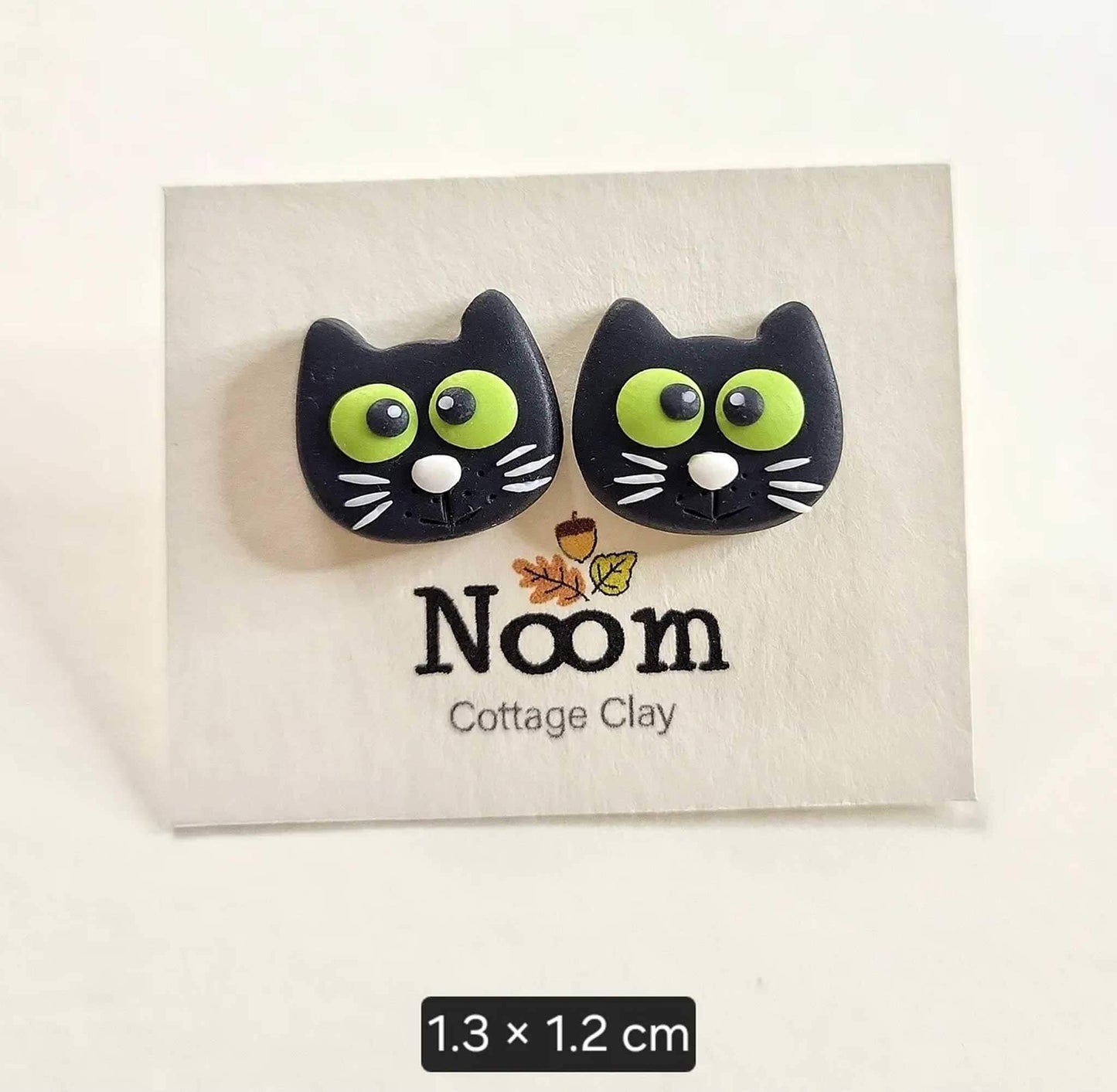 Black cat stud earrings and black cat gifts for girls and women