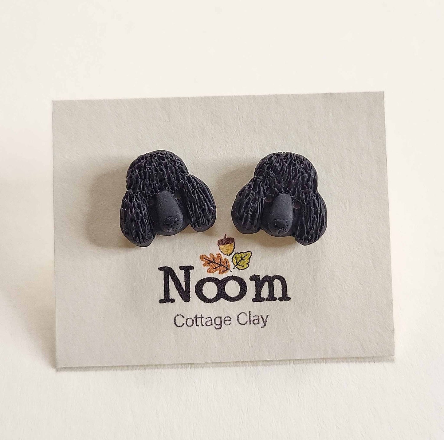 Black Poodle stud earrings