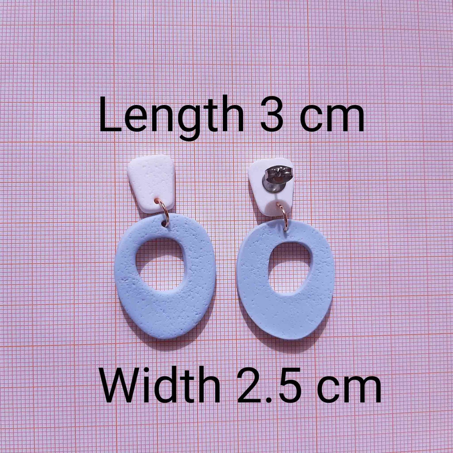 Handmade blue clay earrings