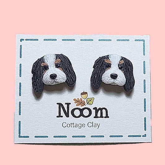 Cavalier King Charles Spaniel stud earrings, cute handmade jewelry for dog lovers