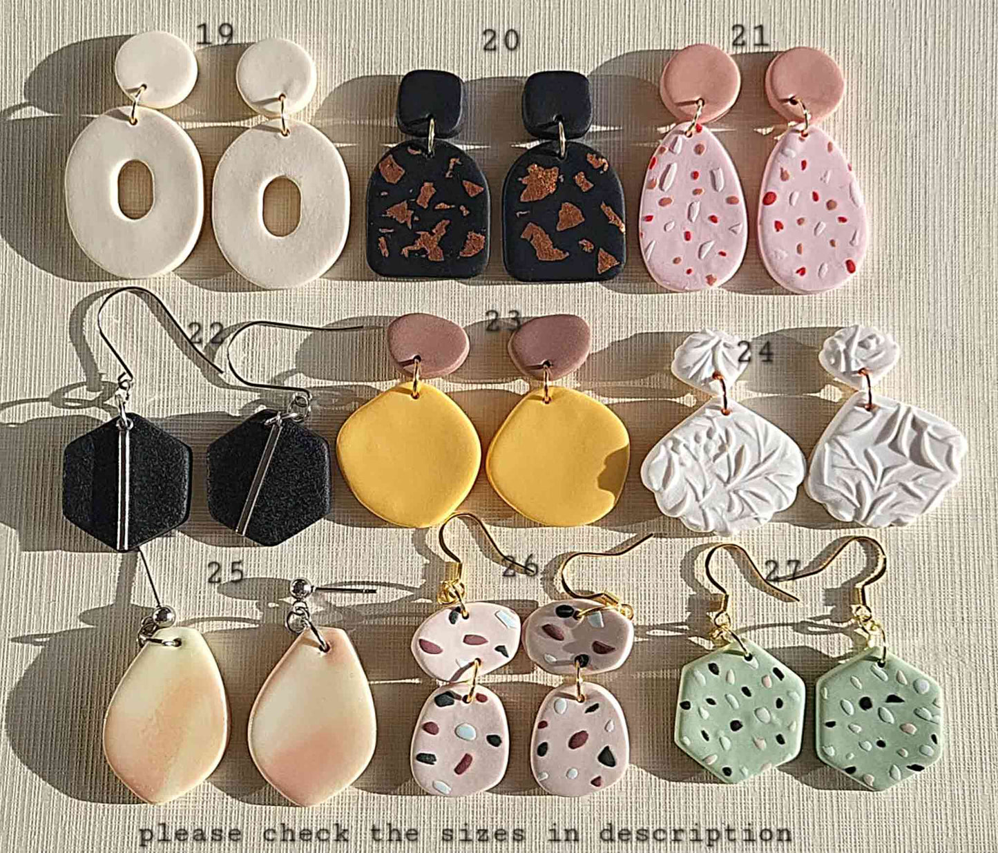 Simple earrings - polymer clay earrings