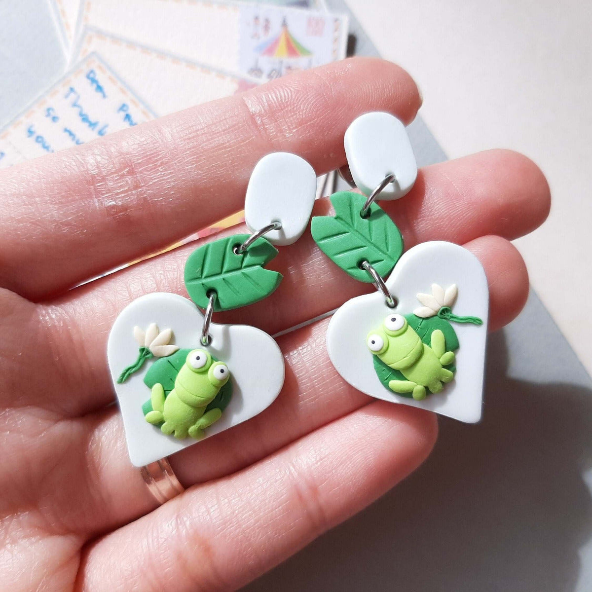 clip on frog earrings
