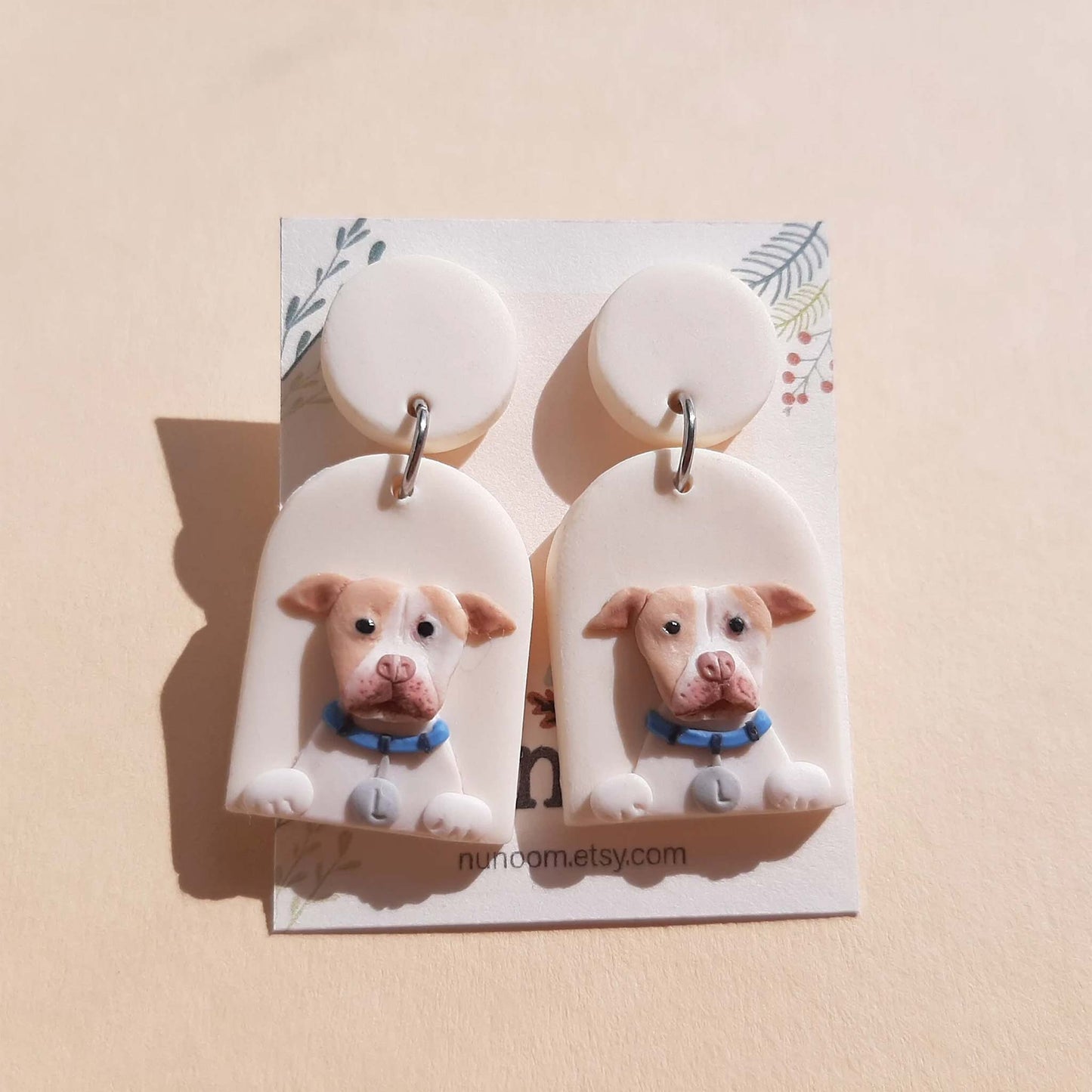 Cute Pit Bull Earrings, Custom Gifts For Pitbull Lovers