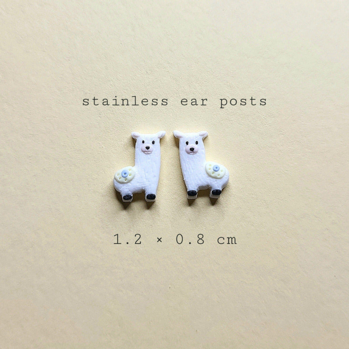 Cute llama stud earrings