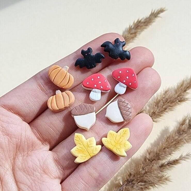 Fall stud earrings set
