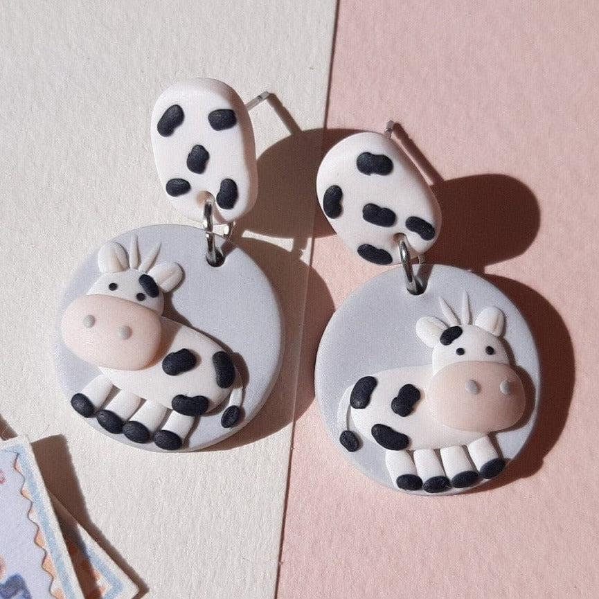 cute cow earrings
