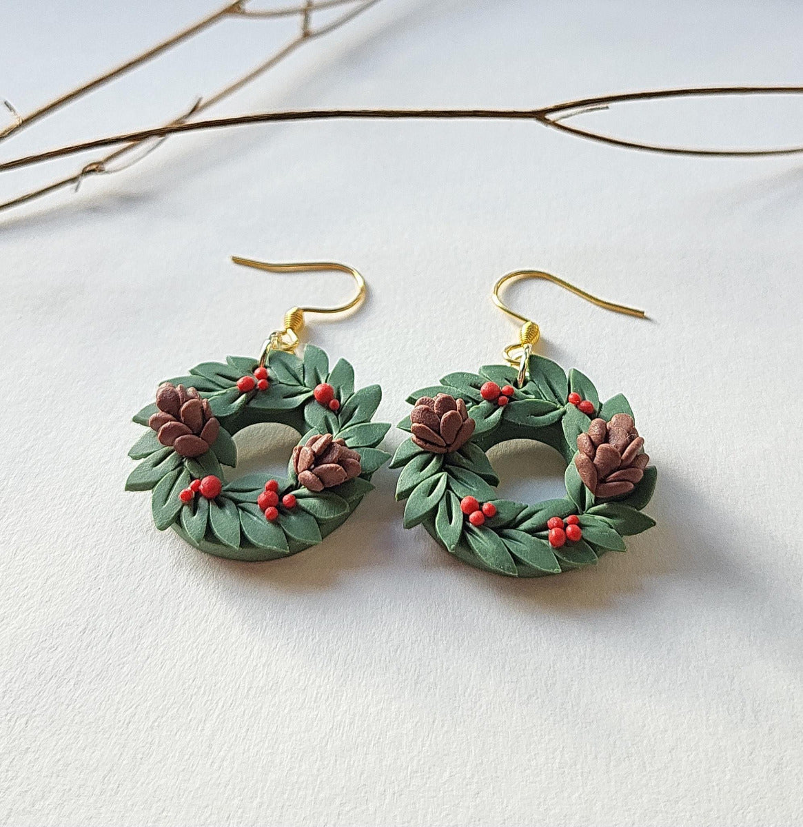 Handmade holiday earrings