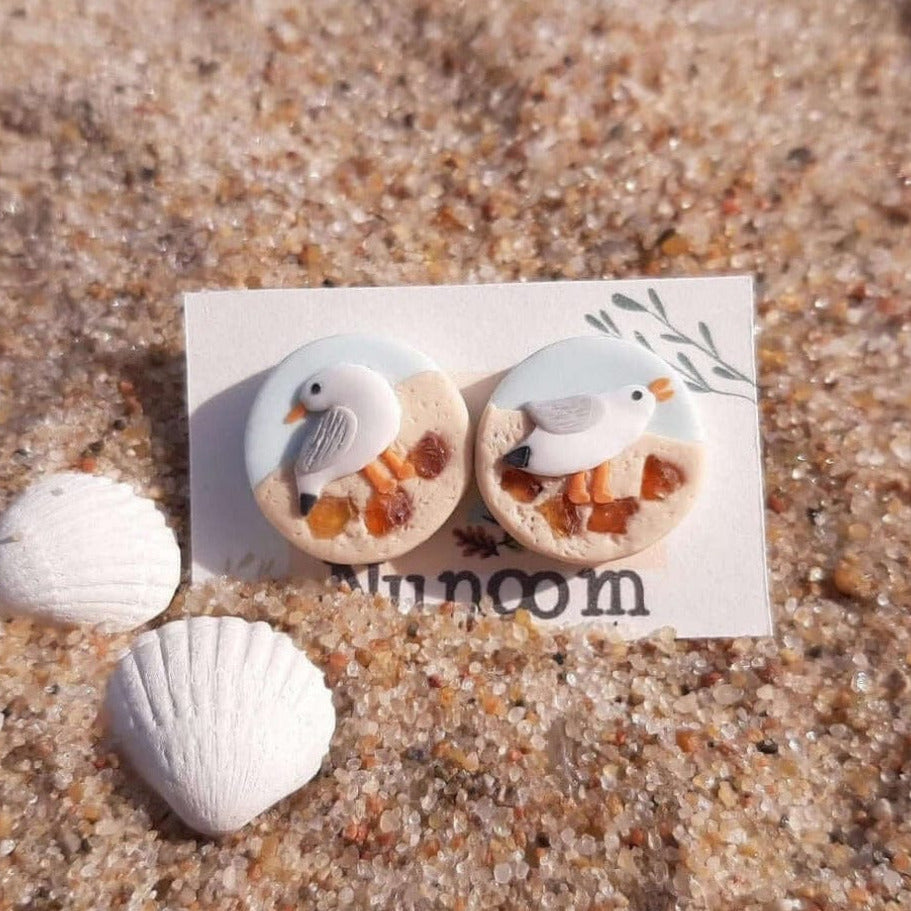 seagull bird earrings