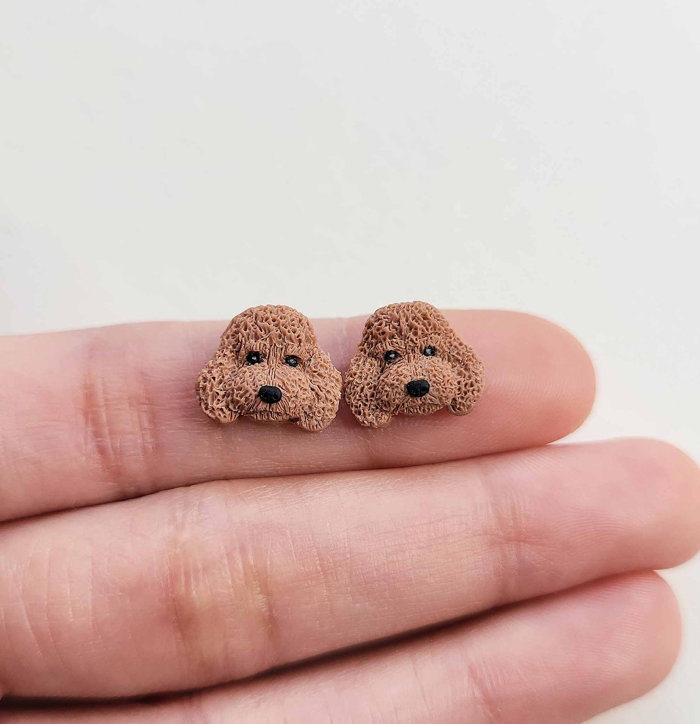 Small Toy Poodle Stud Earrings
