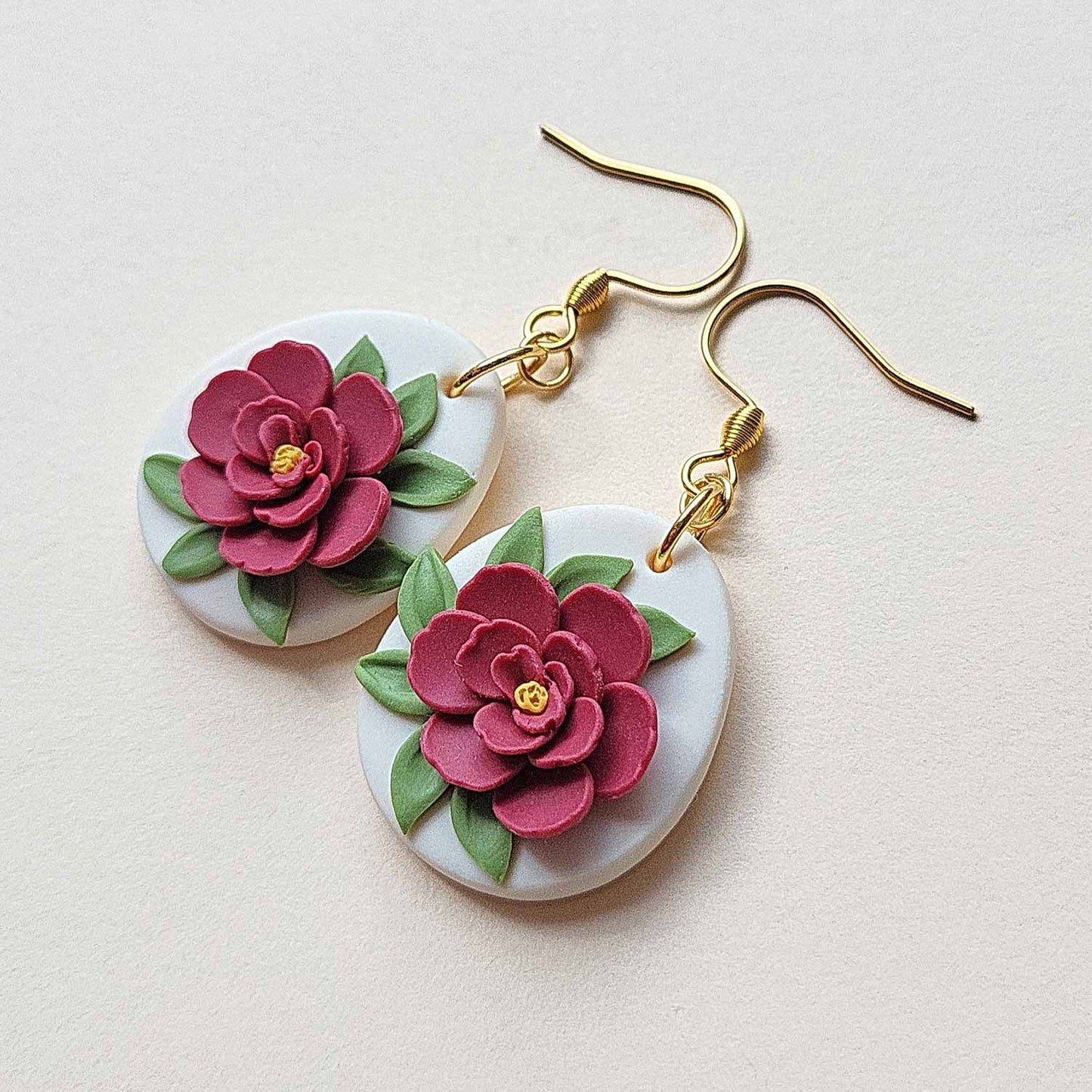 Summer flower polymer clay earrings