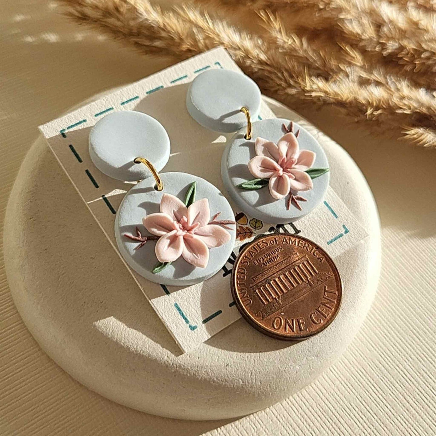 Handmade boho floral earrings