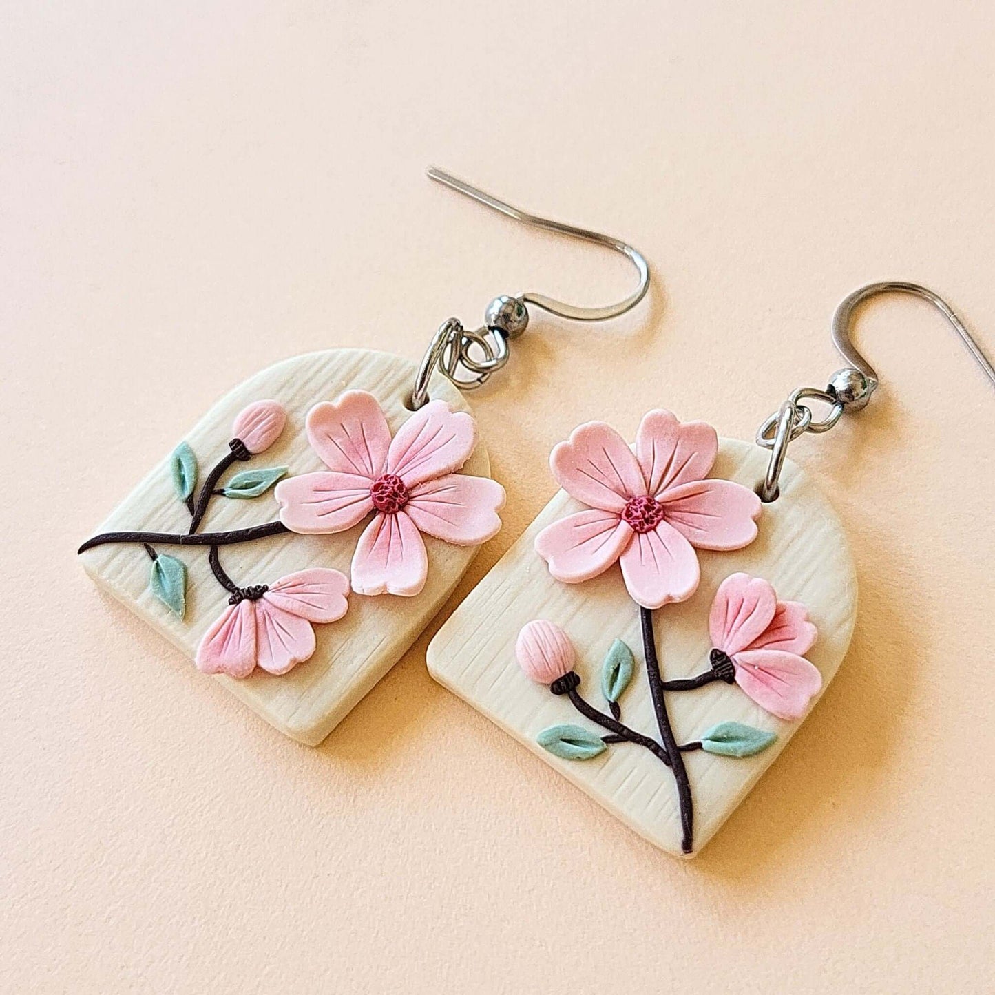 Handmade flower earrings