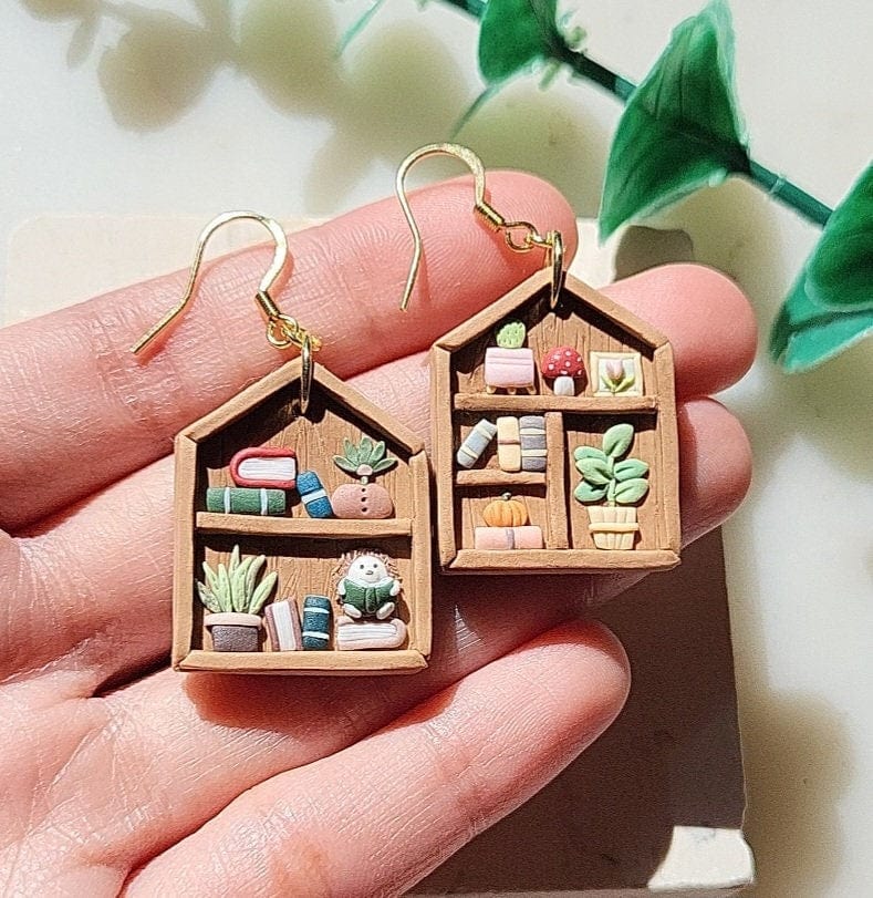 Plant shelf earrings