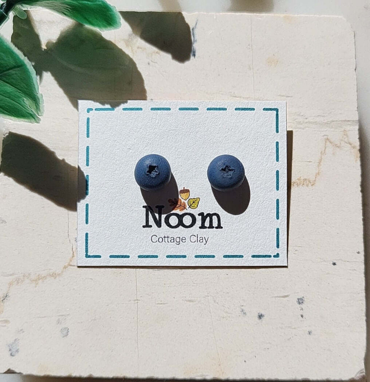 Handmade polymer clay blueberry earrings