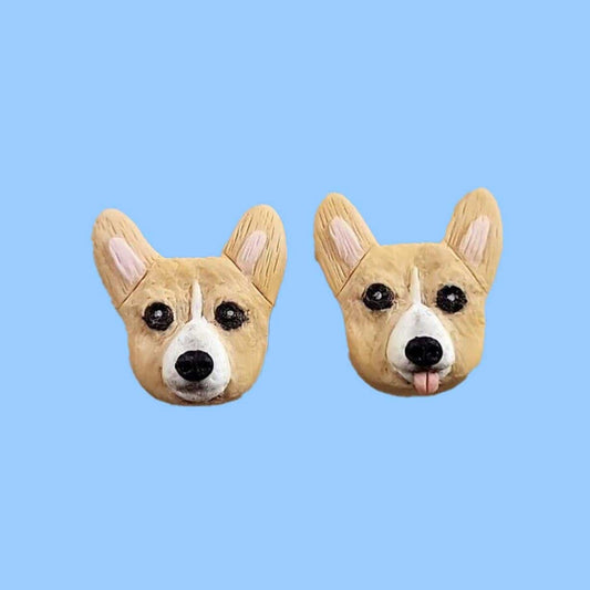 Cute tiny Corgi stud earrings and corgi gift