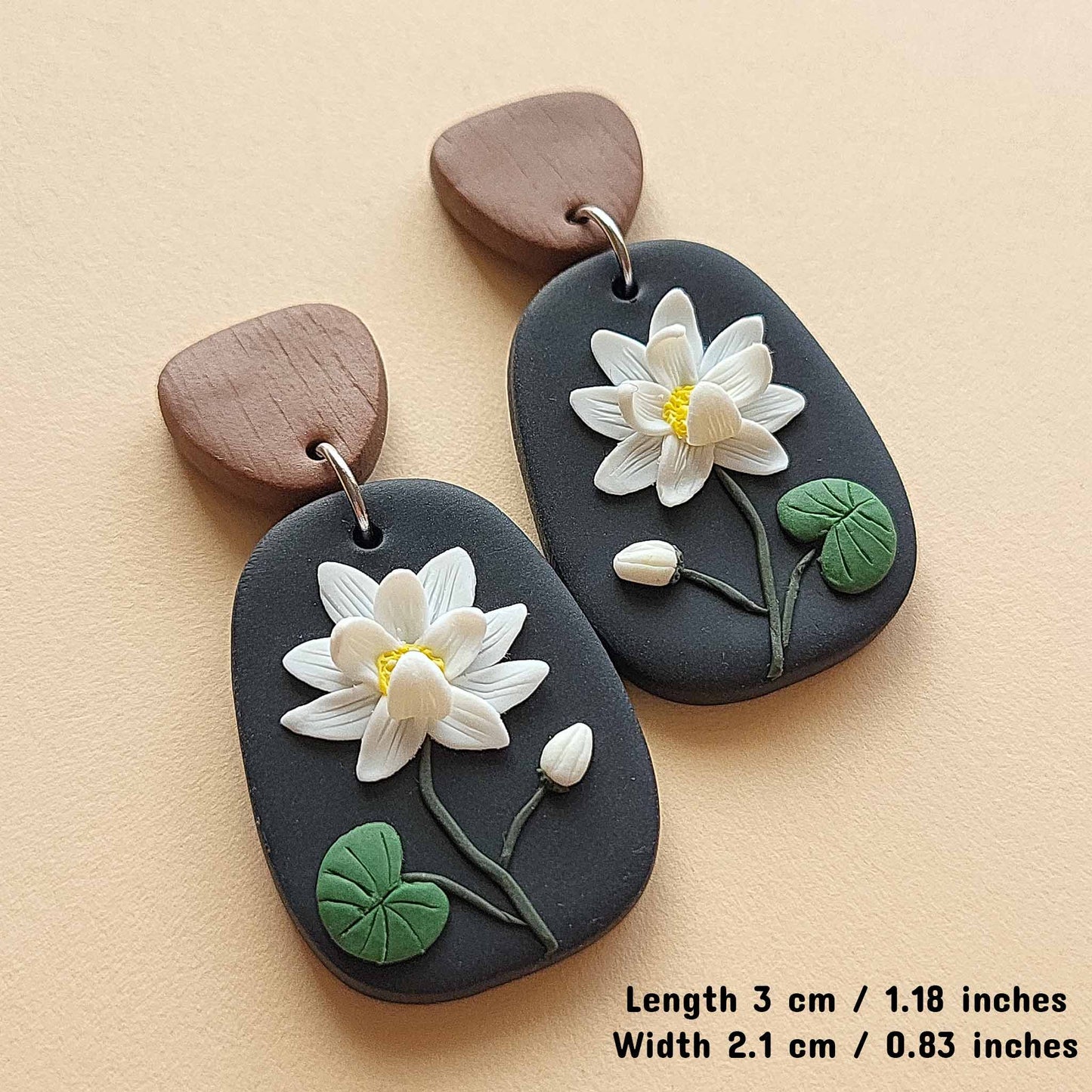 Handmade floral polymer clay earrings