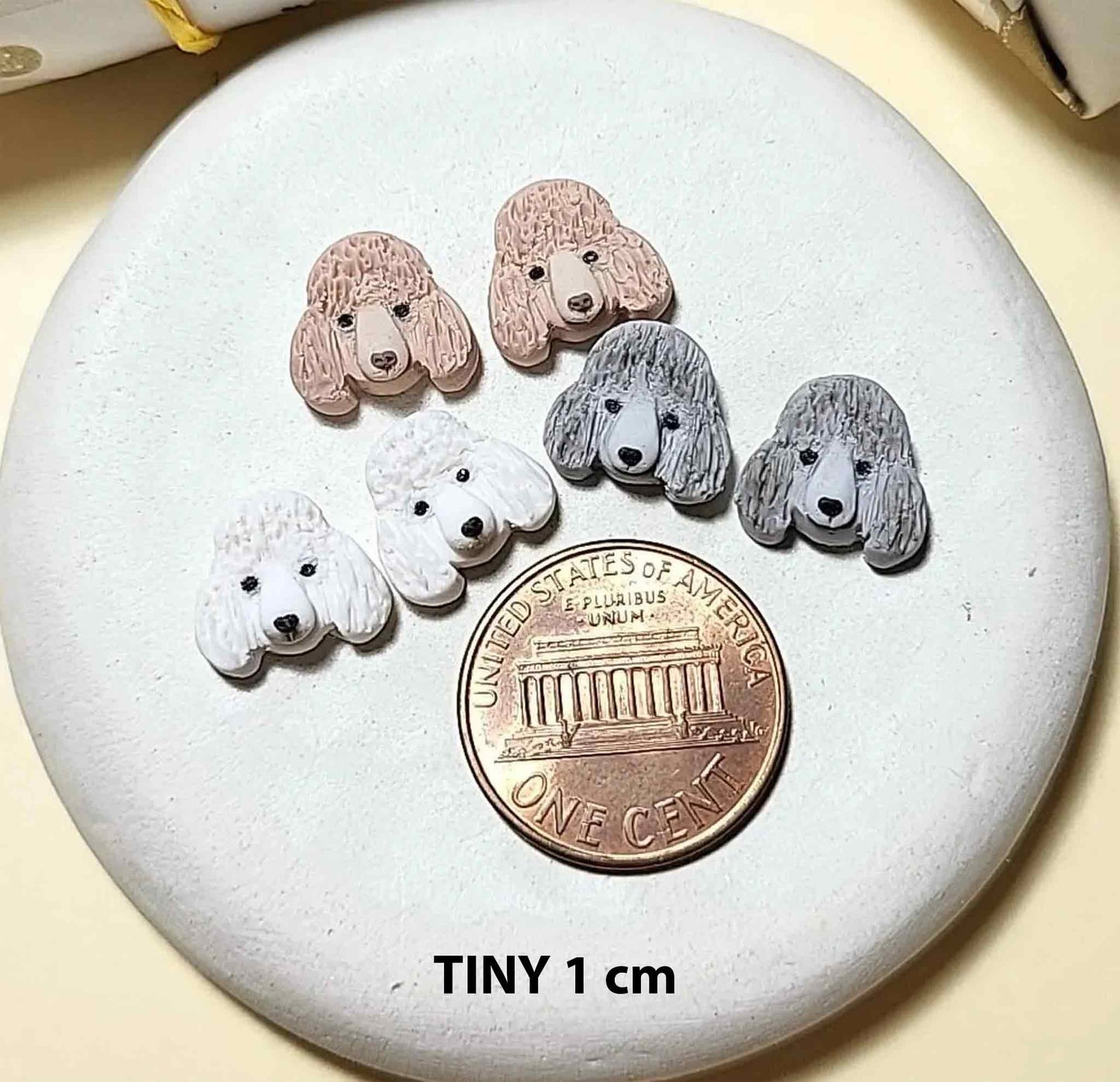 Handmade Poodle gifts for dog lovers. Small Poodle stud earrings for women.