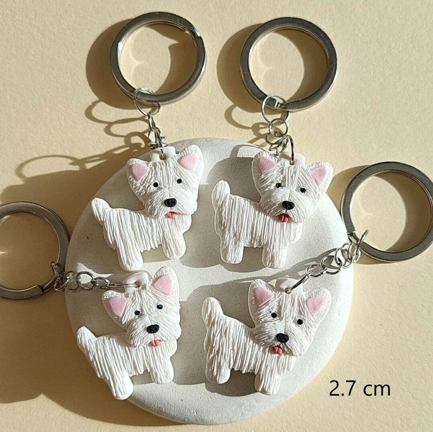 Cute Westie keychain, unique gifts for Westie dog lovers.