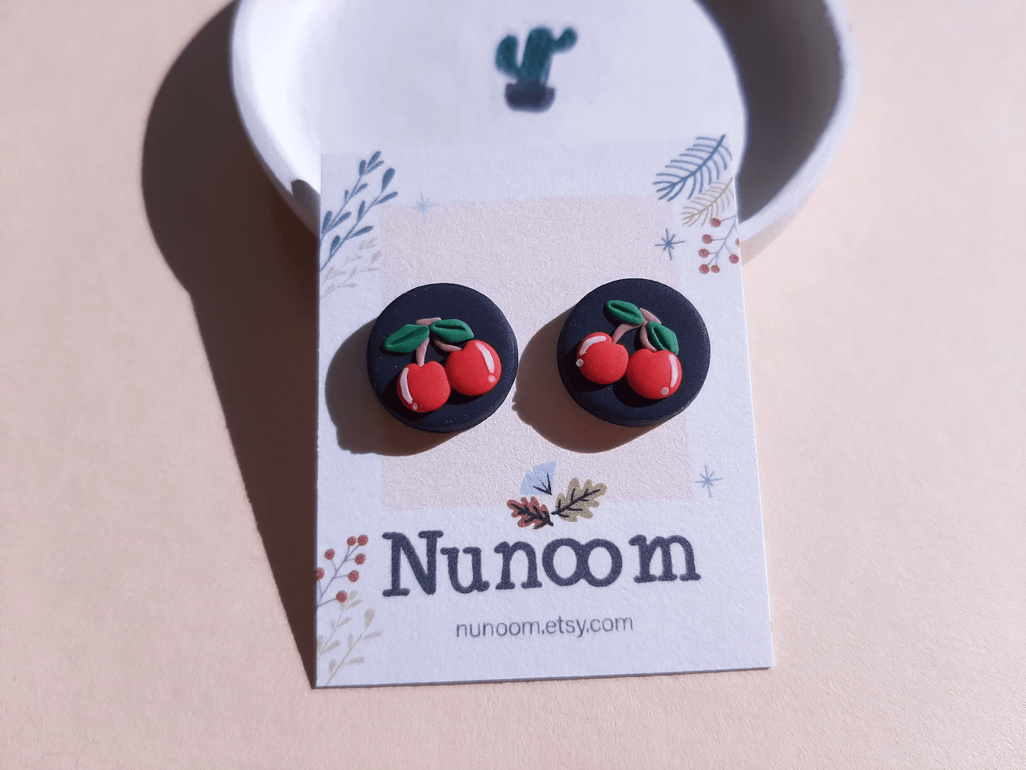 Polymer Clay Cherry Earrings - Cherry Hairclip