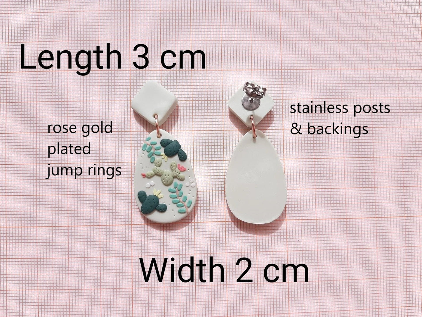 Cactus Earrings • Plant Lover Gift ideas • Cute Succulent Jewelry