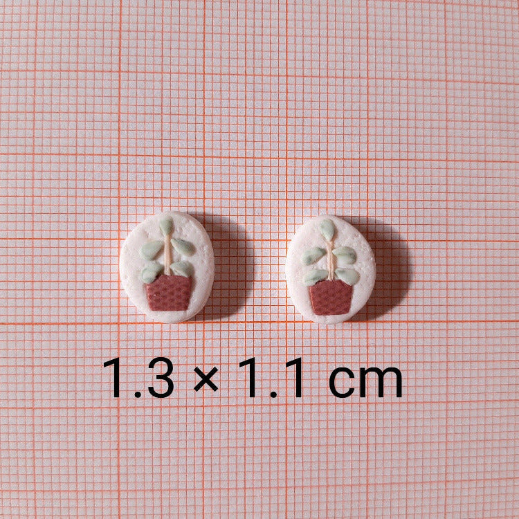 cute plant stud earrings