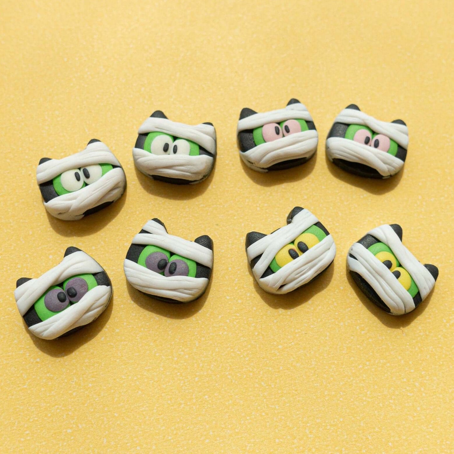 funny mummy cat stud earrings