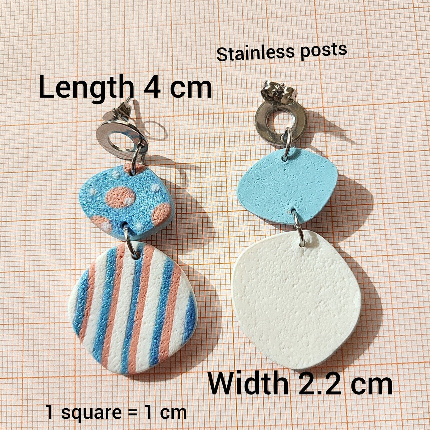 Colorful Striped Polymer Clay Earrings