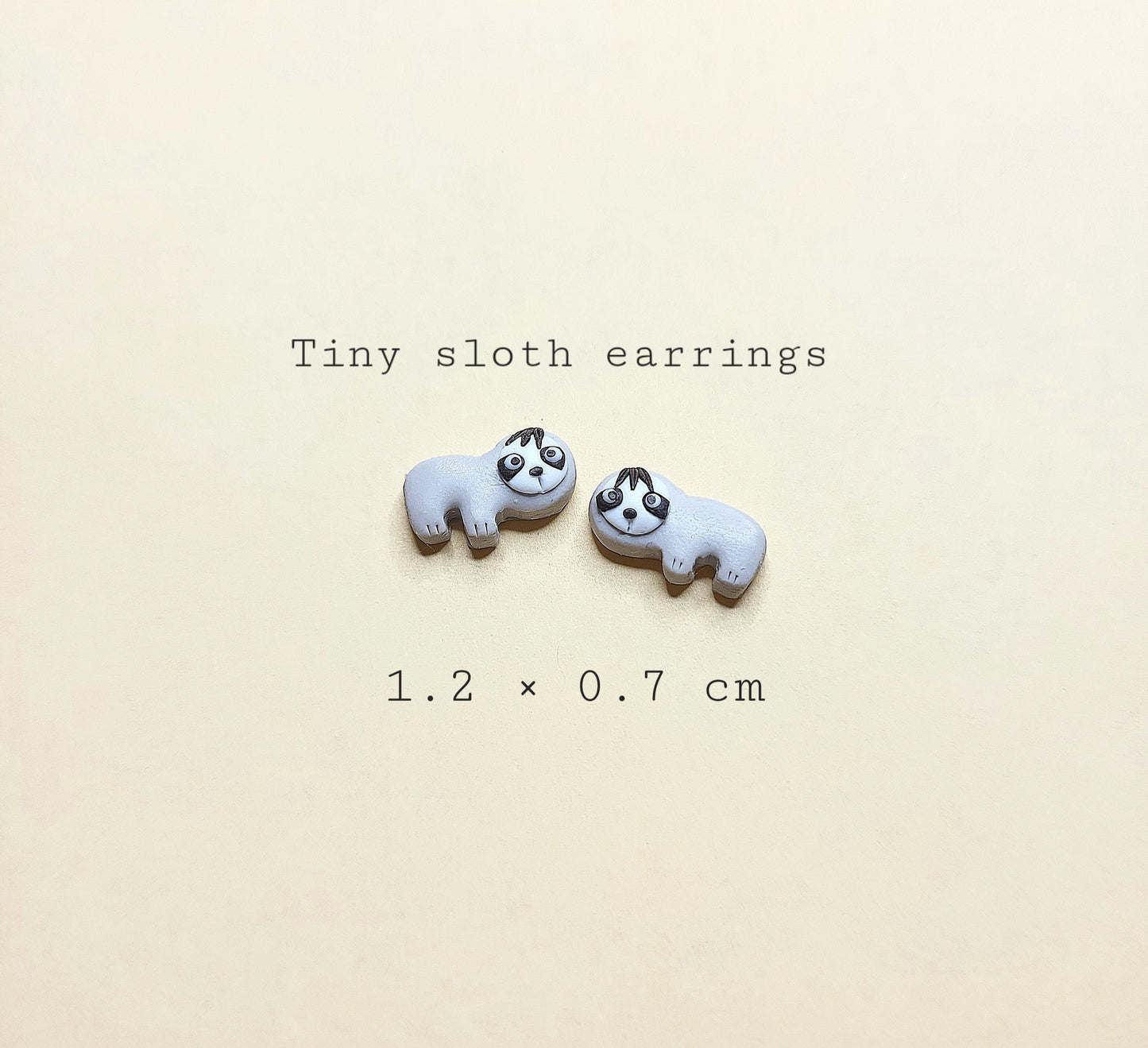 Tiny Sloth Stud Earrings • Sloth Lover Gift • Wildlife Jewelry