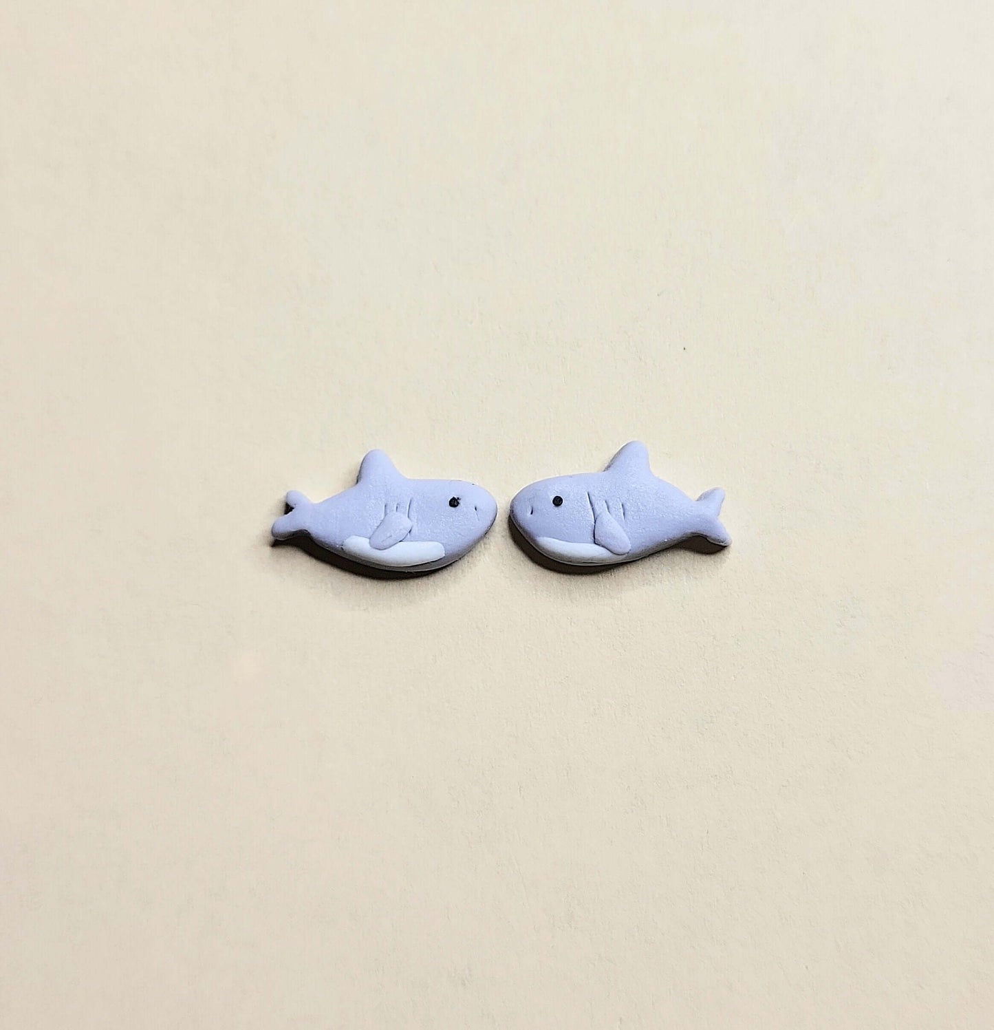 Shark Stud Earrings • Cute Shark Gift • Ocean Creature Earrings • Polymer Clay Jewelry • Gift For Her