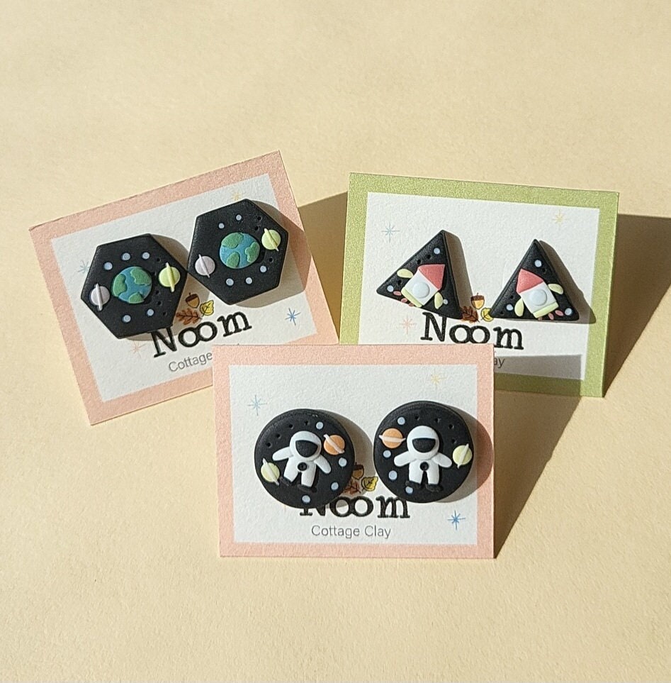 Cute Space Stud Earrings Set