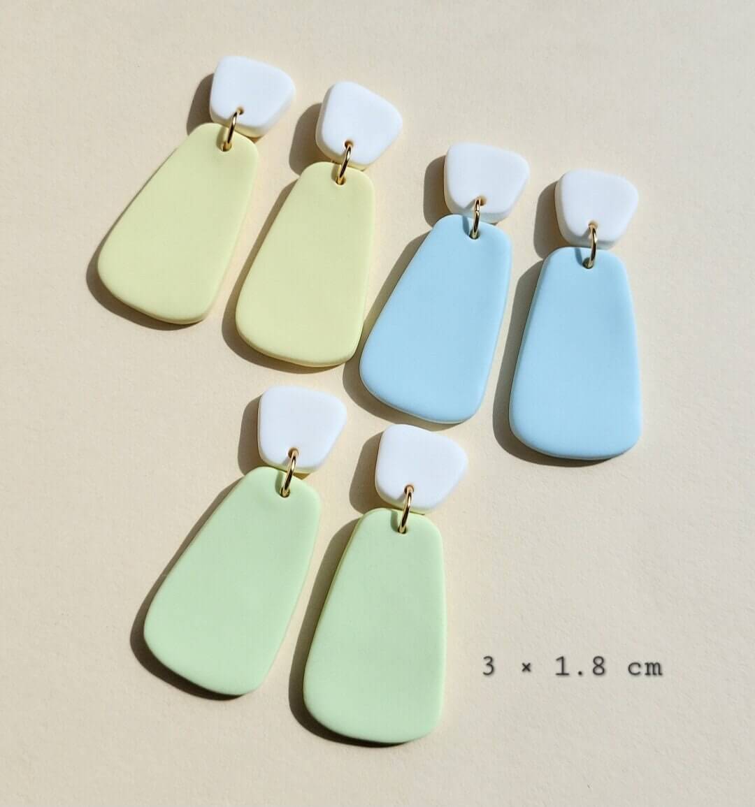 polymer clay earrings in vibrant colors