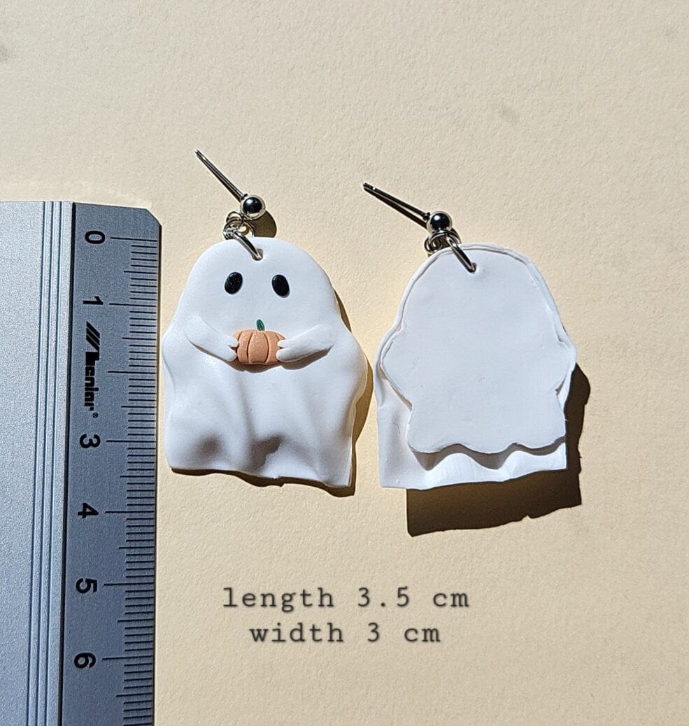 Halloween Ghost Earrings Cute Pumpkin Earrings Spooky Jewelry Fall Autumn Jewellery