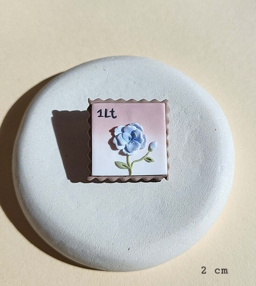 Broche de sello de flores, broche de arcilla polimérica hecho a mano, regalo para mamá
