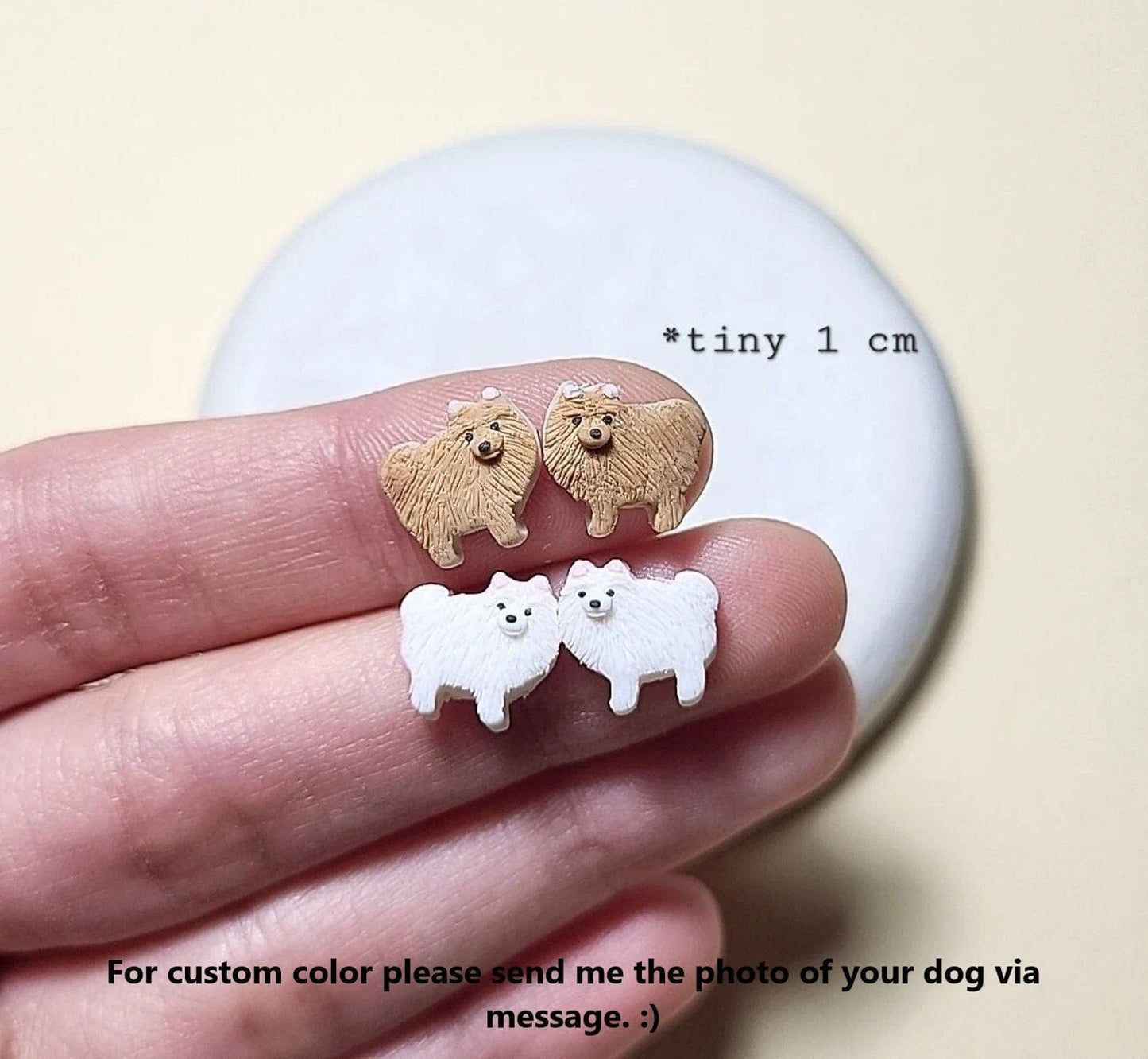 Boucles d'oreilles chien Spitz • Bijoux mignons Poméranien • Cadeaux chien Pom Pom à moins de 20