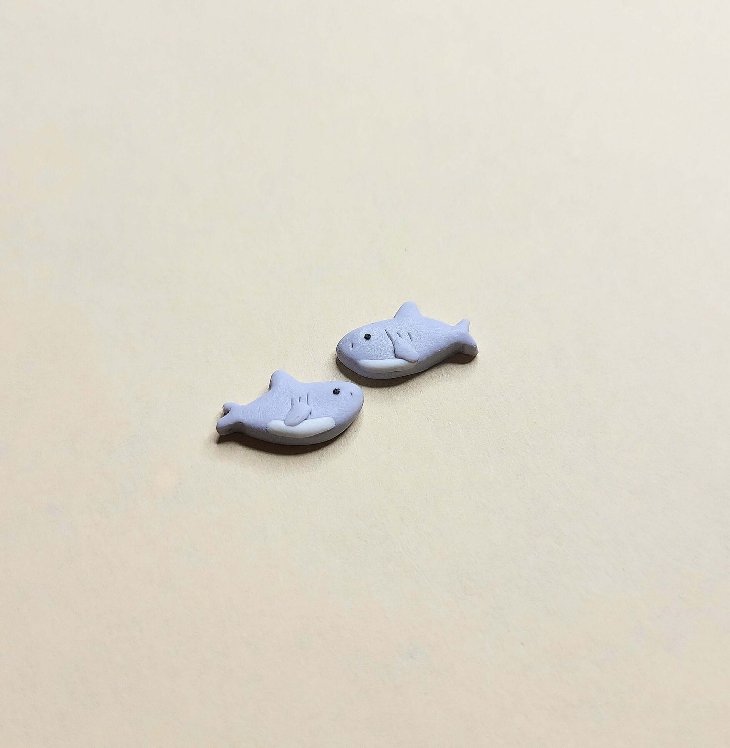 Shark Stud Earrings • Cute Shark Gift • Ocean Creature Earrings • Polymer Clay Jewelry • Gift For Her