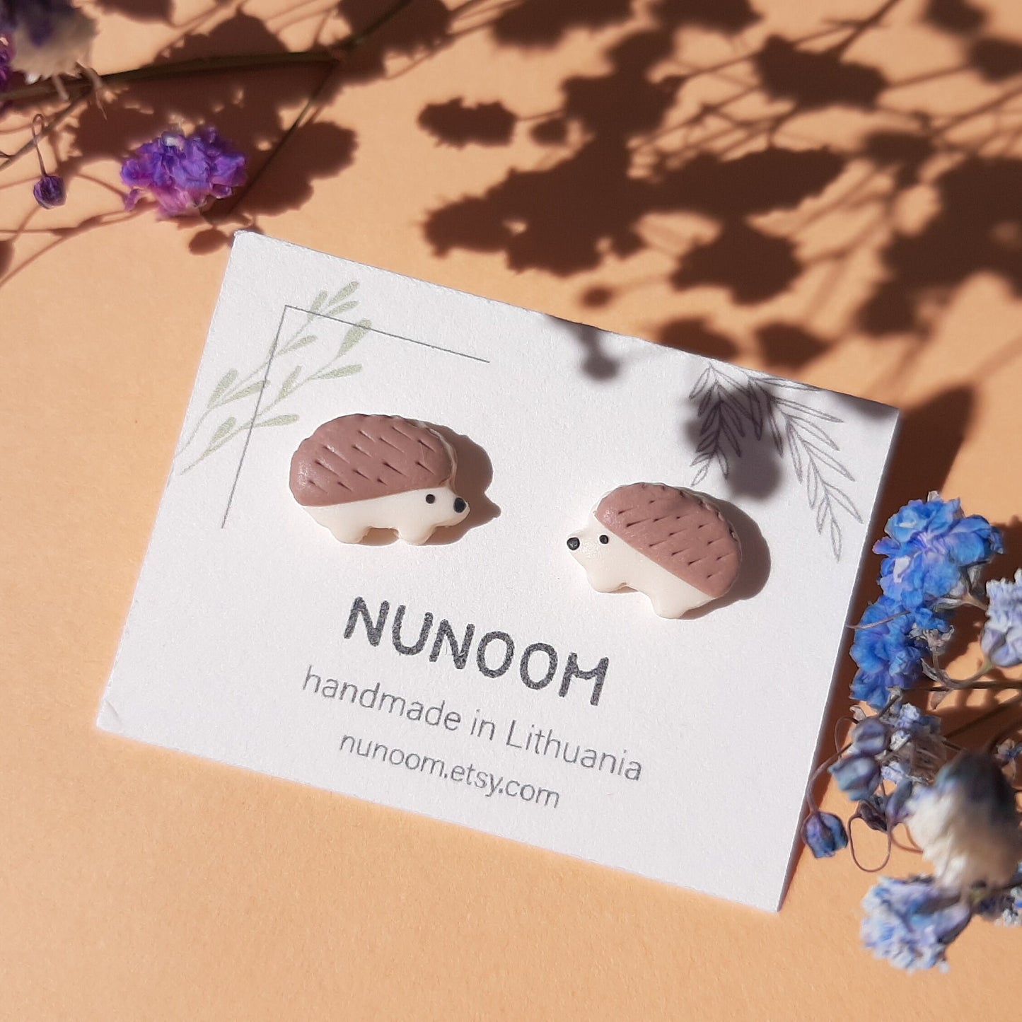 Hedgehog Stud Earrings • Woodland Animal Jewelry
