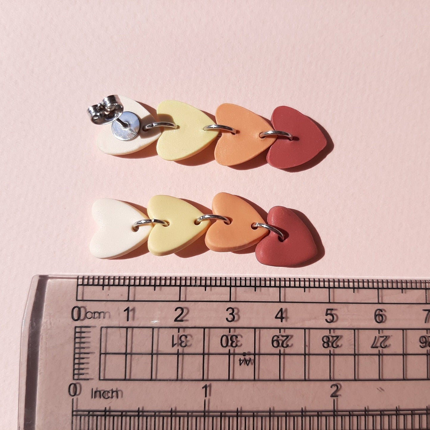 Dangle And Drop Heart Earrings