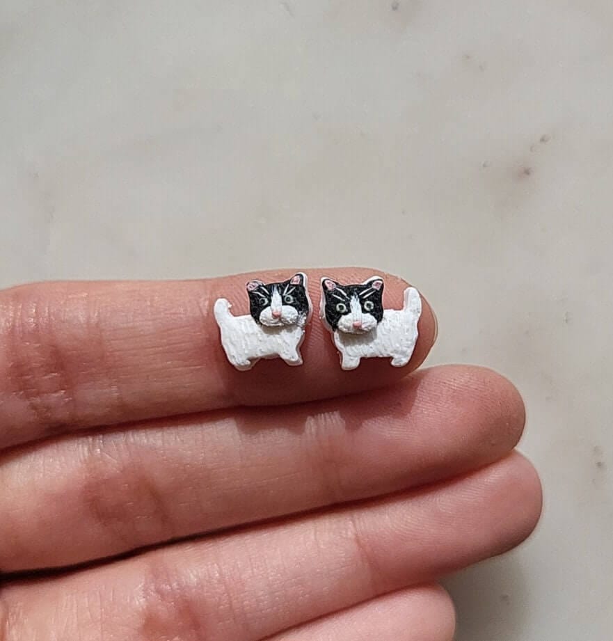 Cute Cat Earrings - Custom Cat Jewelry - Cat Lover Gifts