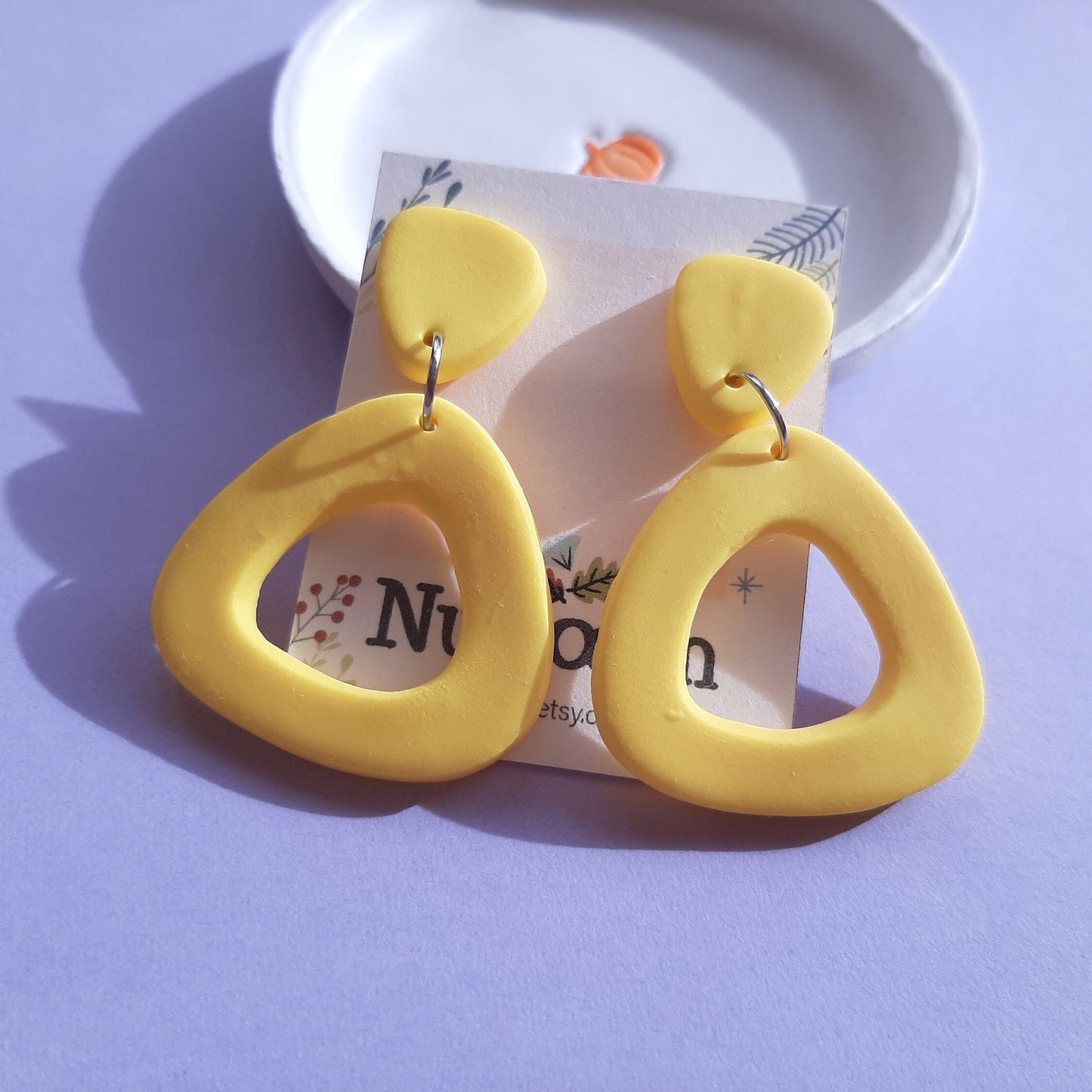 Minimalist Yellow Triangle Earrings