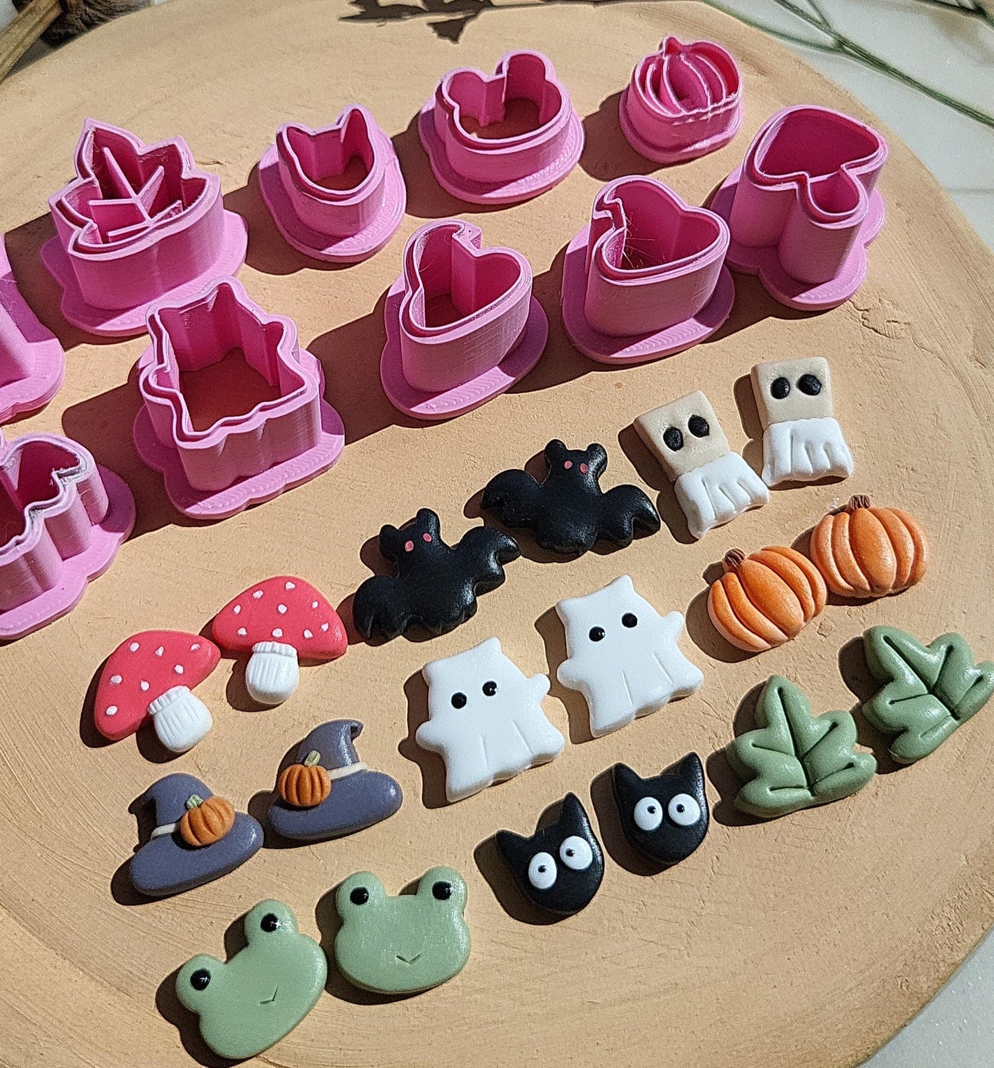 Halloween Bundle Polymer Clay Cutters • Ghost • Witch Hat • Bat • Cat • Frog