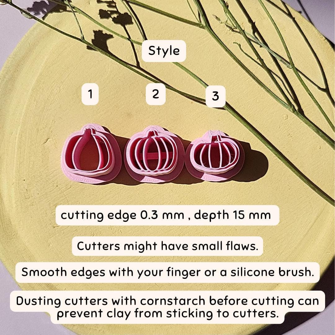 Pumpkin Polymer Clay Cutter • Cute Fall Embossed Pumpkin Clay Cutter • 1/2 inches • 2 cm • Sharp Clay Cutter • Halloween • Autumn