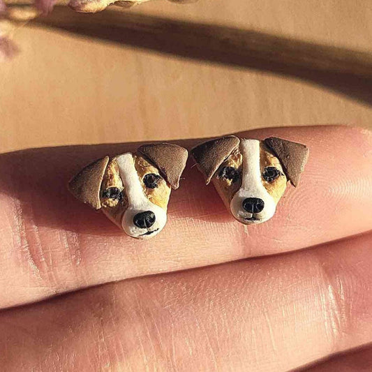 Cute Jack Russell Terrier Stud Earrings