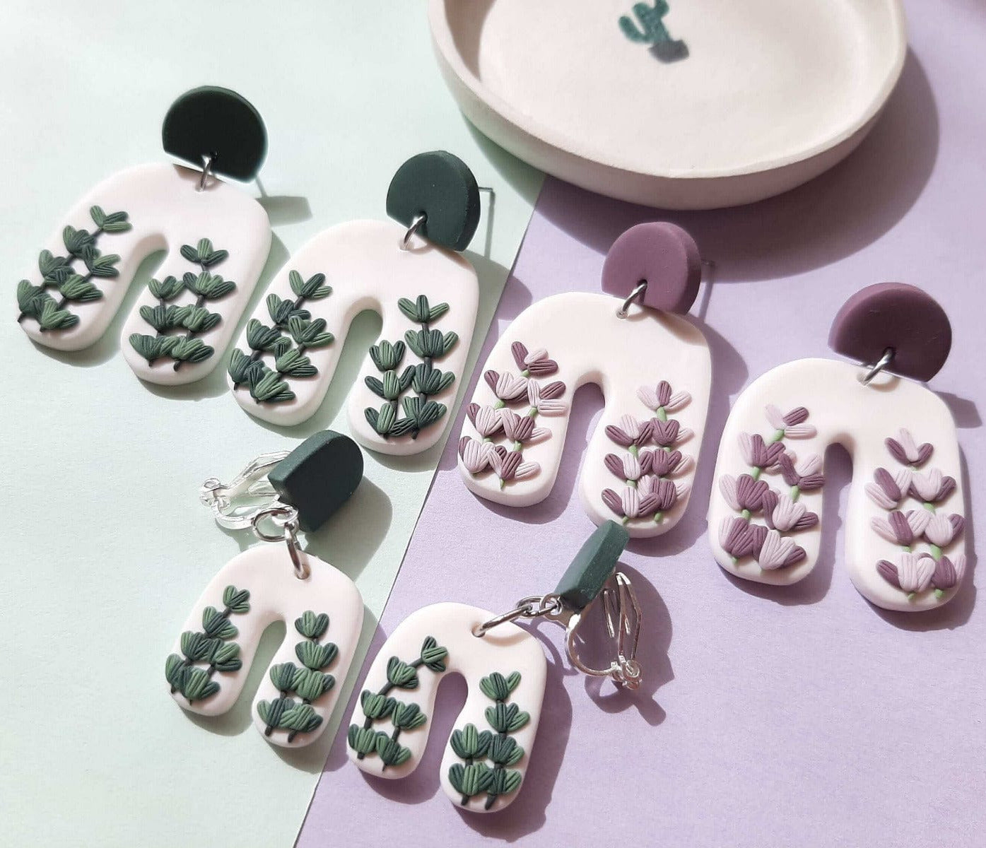 Lavender flower earrings