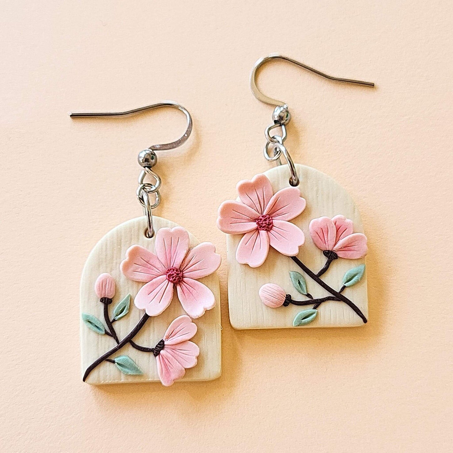 Sakura flower earrings handmade
