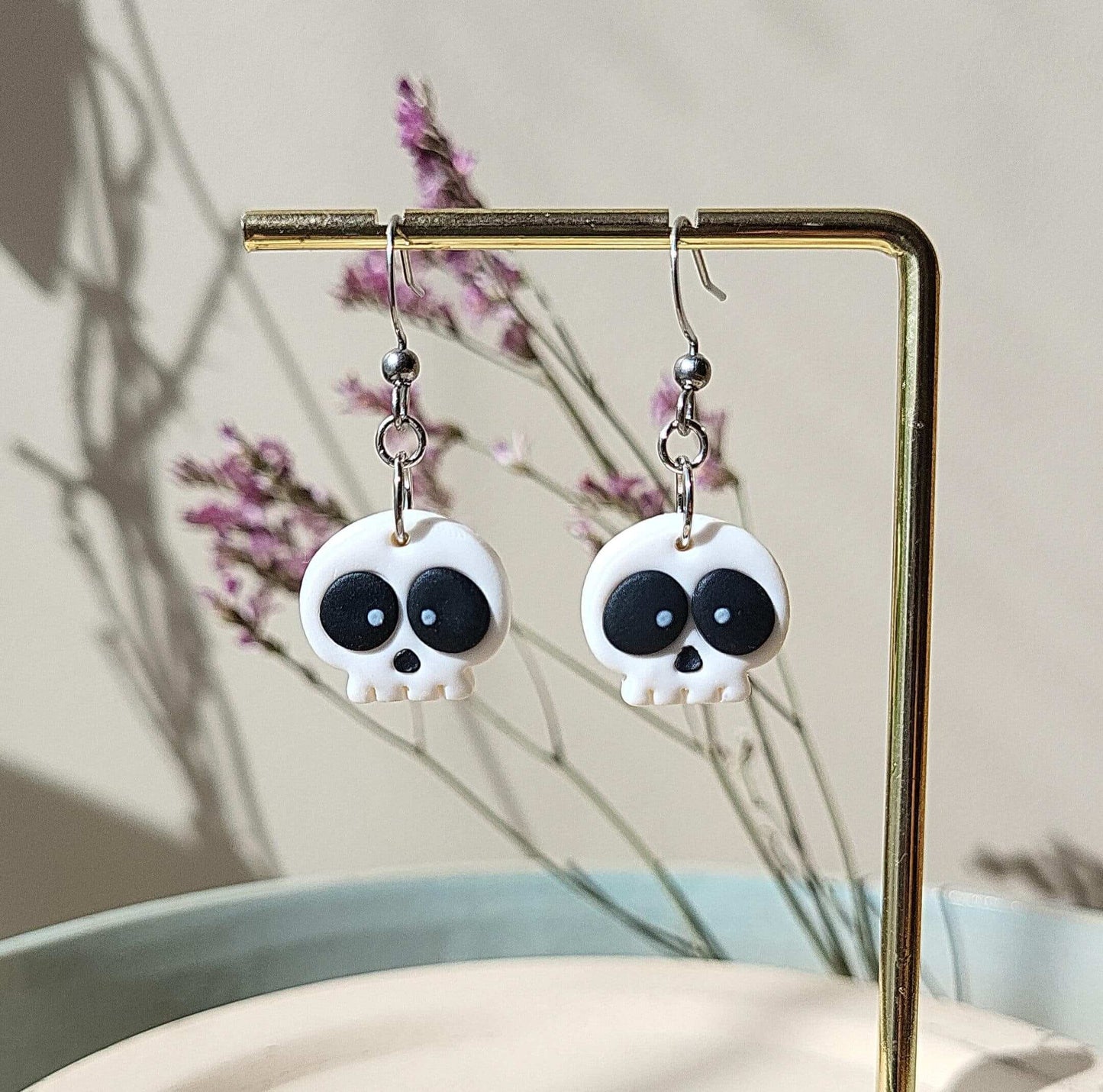 Small handmade skull earrings